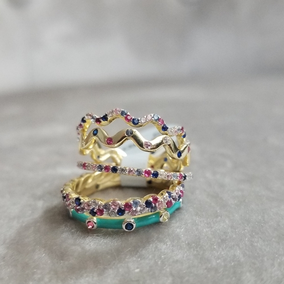 🔥LAST 1🔥NEW 14K RGP 925 SS STACKABLE RING SET - Picture 2 of 6
